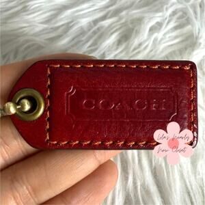 2" y2k COACH Vintage Red Fob Bag Charm Hang tag Hangtag